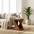 thumbnail image 1 of Twist Shape Side Table with Wood-Like Texture - Antique Brown, 1 of 10