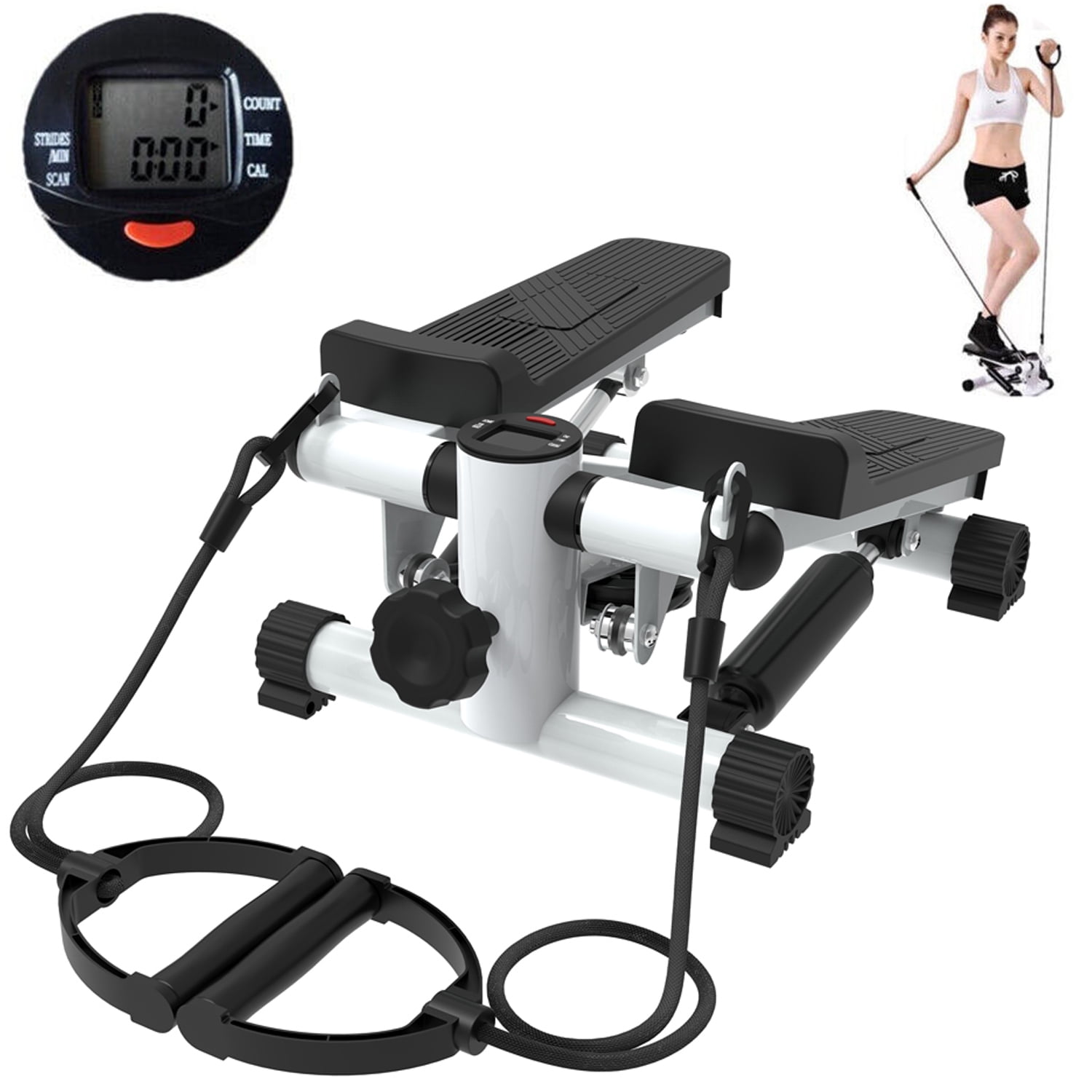 Wonderful Day Stepper Machine For Home - Twist Stair Stepper With Resistance Bands, LCD Monitor, 300 Lbs Capacity - View #3