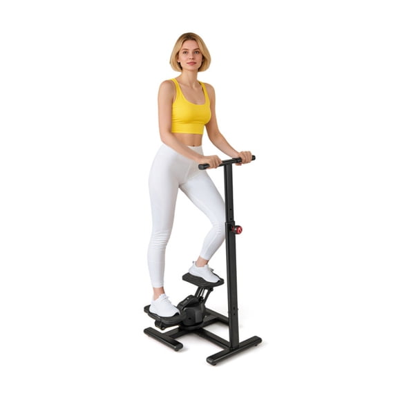 Twist Stepper Exercise Machine with Adjustable Handlebar Dual Hydraulic Rod LCD Monitor Non-Slip Pedal Home Fitness Equipment Max Load 300 Lbs