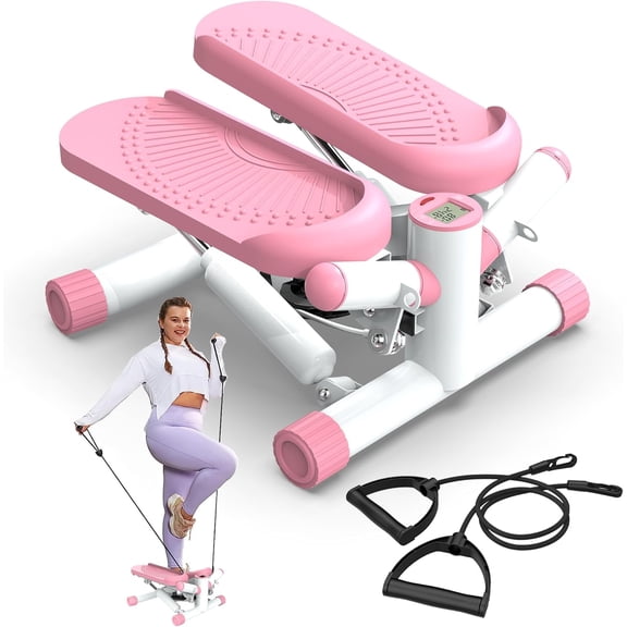 Twist Steppers for Exercise - good fortune Stair Stepper Machine with Resistance Bands 330lbs Twist Stepper Portable Exercise Equipment for Full Body Workout