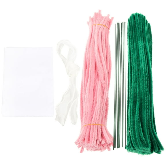 Twist Stick Flower Pole Bouquet Handmade DIY Accessories Material Package Hair Root Tape Ribbon Tool for