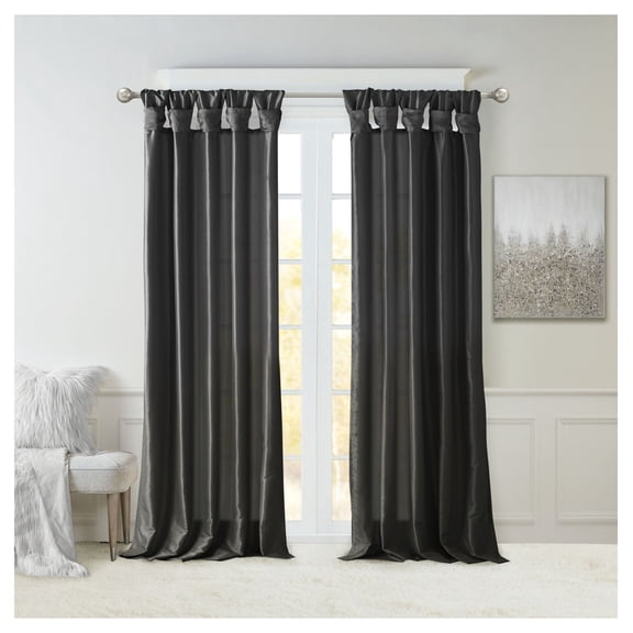 Twist Tab Curtains 50x120 Inch - Lined Window Panel - Faux Silk Sheen, DIY Twisted Tab Top, Privacy Blocking, Oeko-Tex Certified