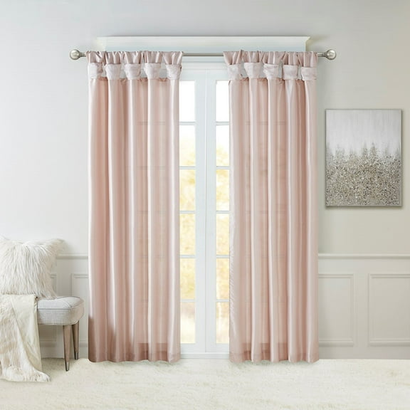 Twist Tab Lined Window Curtain Panel Blush 50"x84"