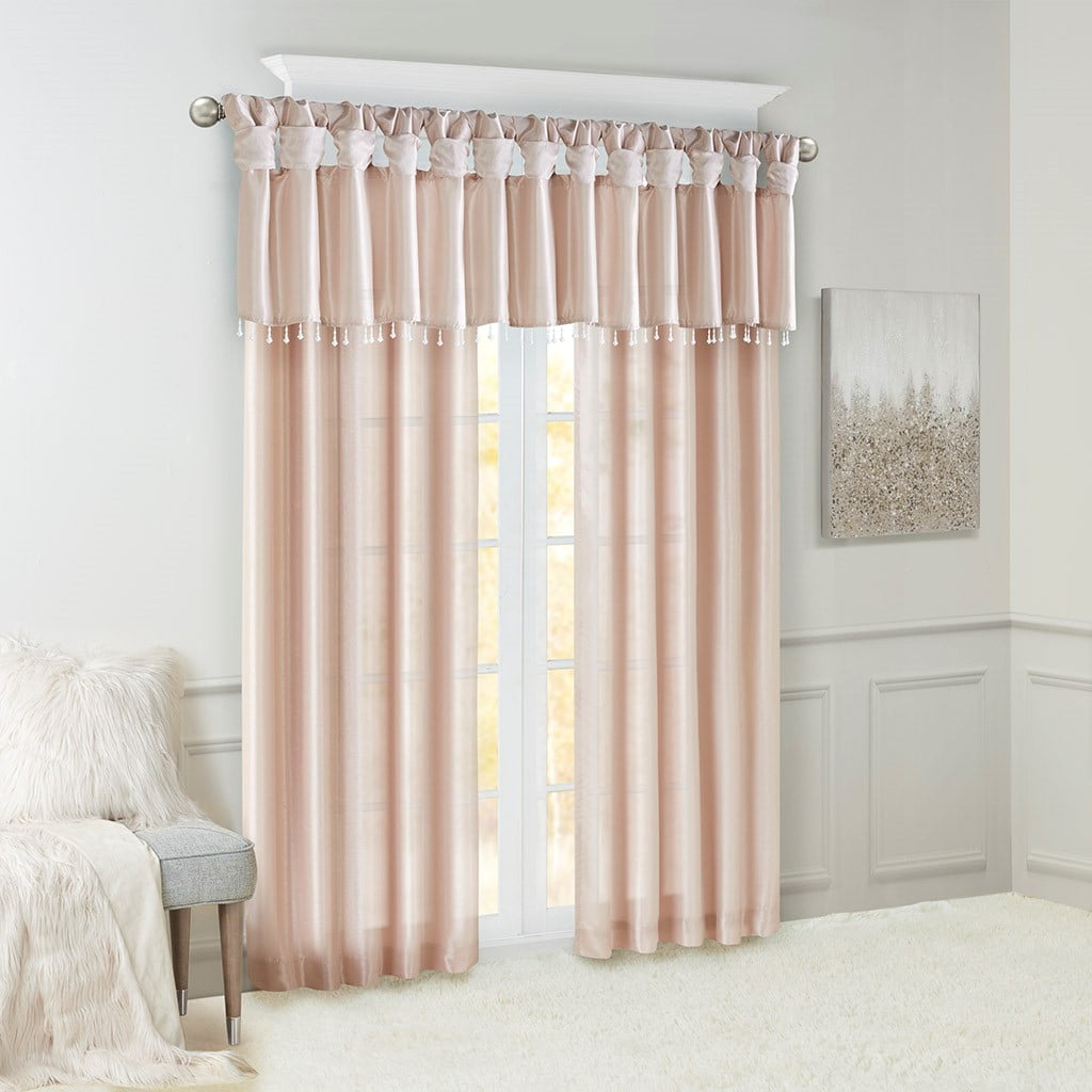 Twist Tab Lined Window Curtain Panel Blush 50"x95"