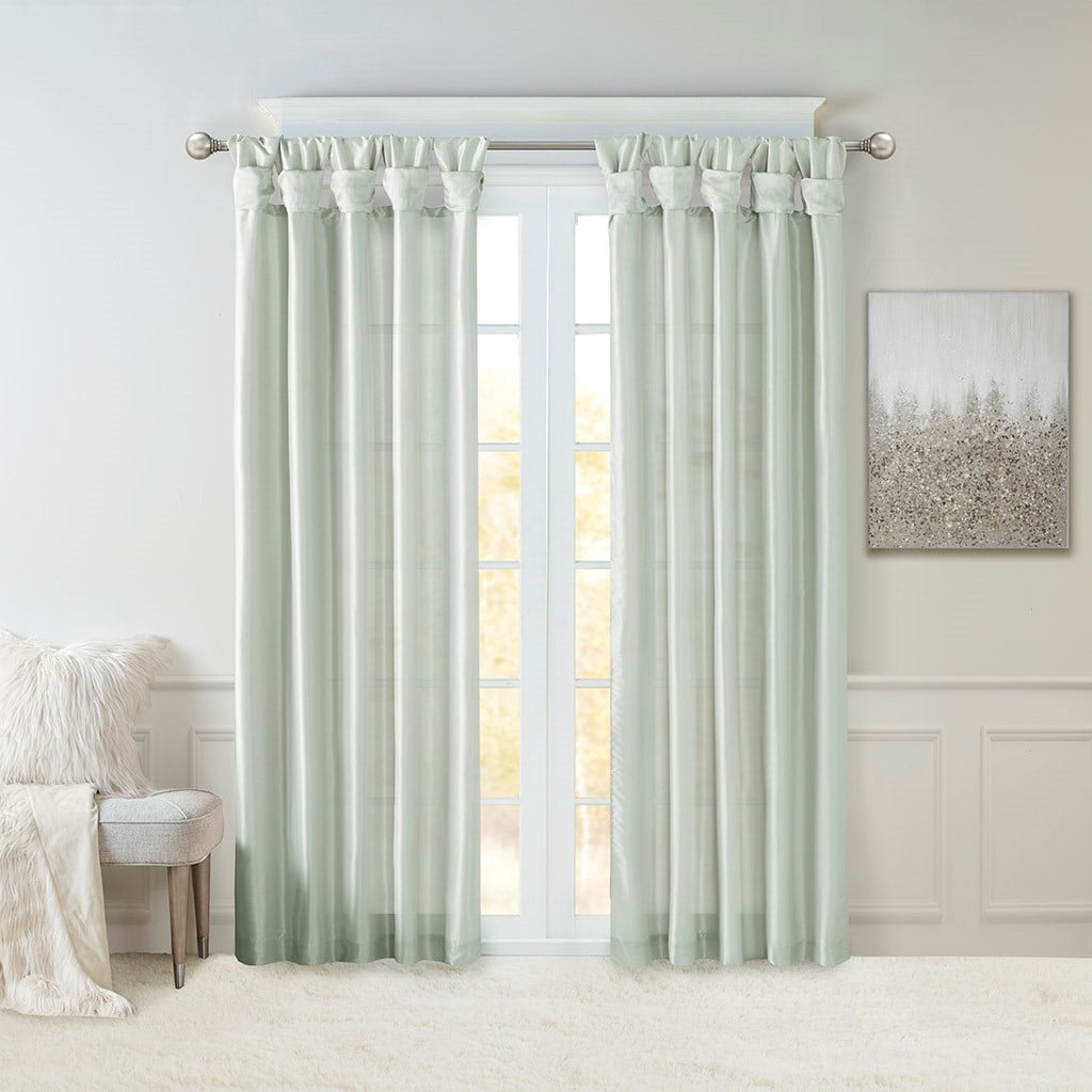 Twist Tab Lined Window Curtain Panel Dusty Aqua 50"x84"
