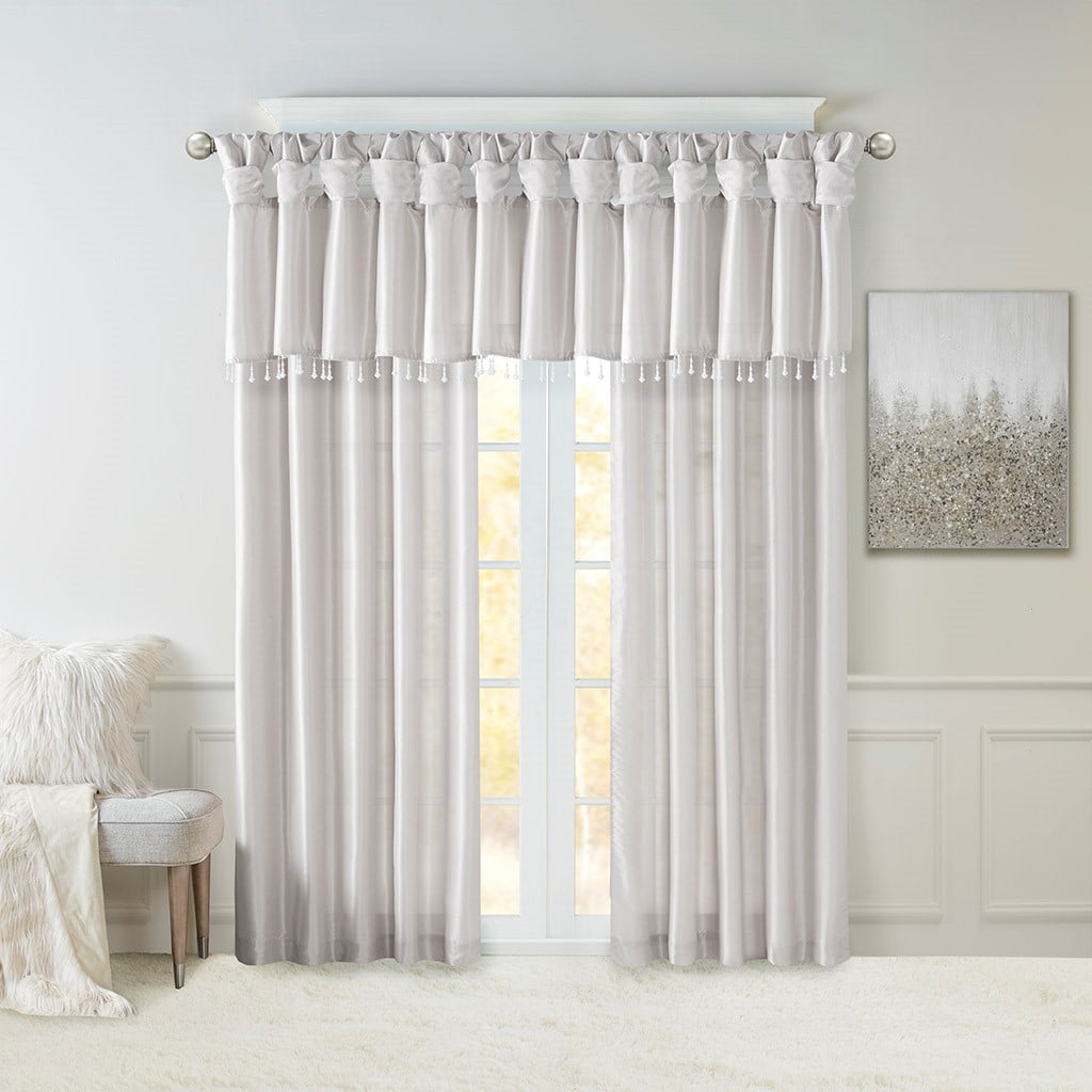 Twist Tab Lined Window Curtain Panel Silver 50"x84"