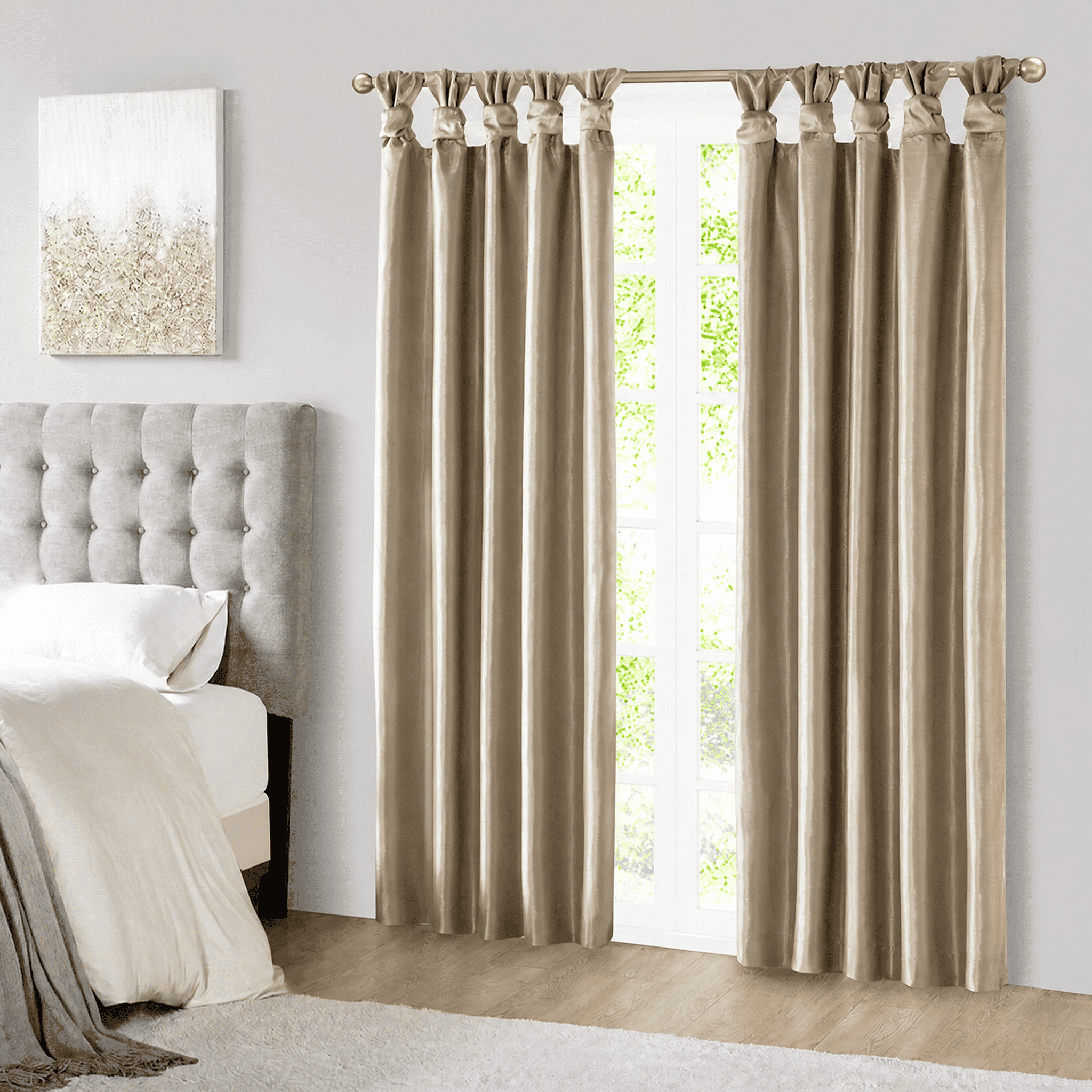 Twist Tab Total Blackout Window Curtain Panel Pewter 50"x95"