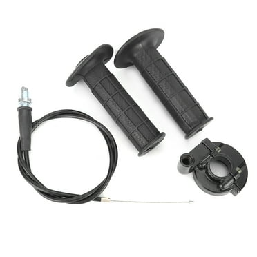 GEARZAAR 7/8in Motorcycle Twist Throttle Assembly With Aluminum Handles & Cable Set