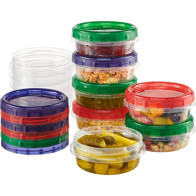 Twist Top Food Storage Containers 8 oz 12 Pack BPA Free Plastic