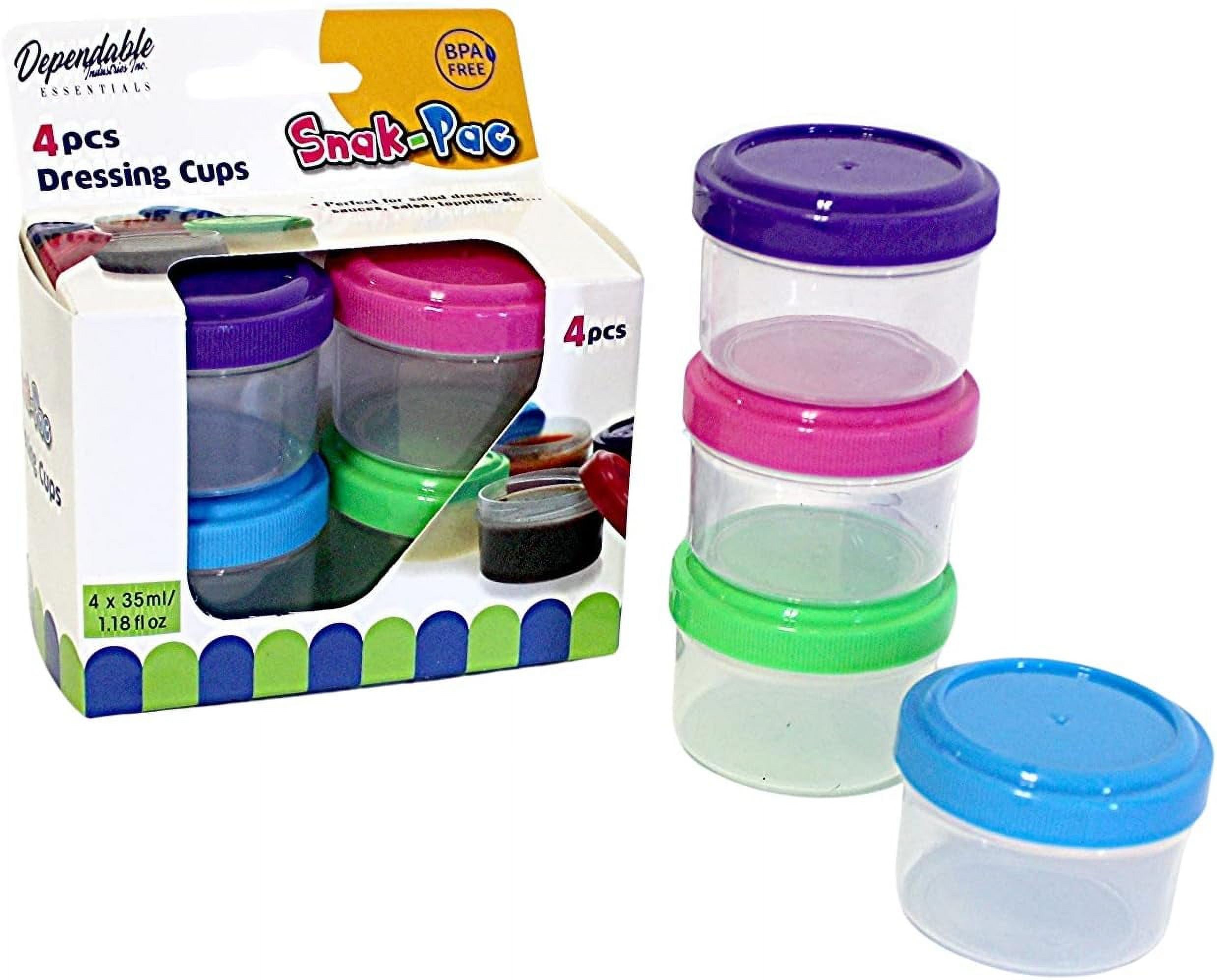 Twist Top Salad Dressing Cups Pack of 4 Reusable Dipping Sauce