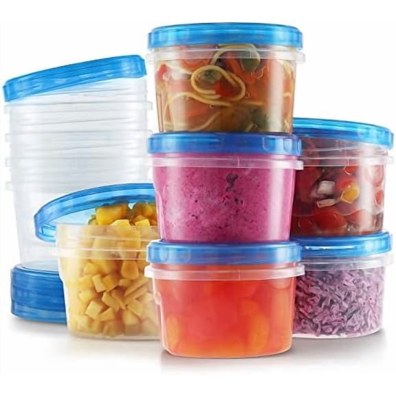 Twist Top Soup Storage Containers with Lids [16 Oz - 10 Pack] Reusable Freezer Containers for Food with Screw On Lids, 16 Ounce Food Storage Container with Cover, Leakproof, BPA Free