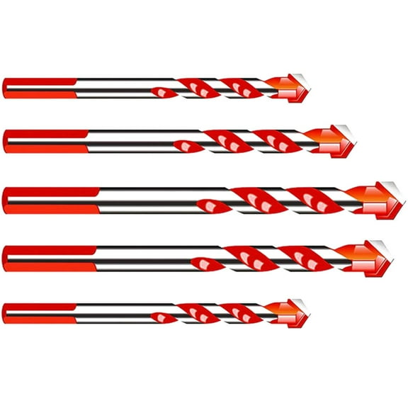 CHICHUMID Alloy Red Drill Bits for Iron 5Pcs