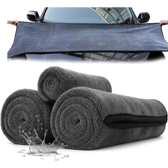 Twist-Weave Microfiber Car Towel, Streak-Free Drying Towel, 600 GSM Ultra-Absorbent Double-Twist Pile Design, Scratch-Safe Detailing Cloth for Cars, Trucks and SUVs