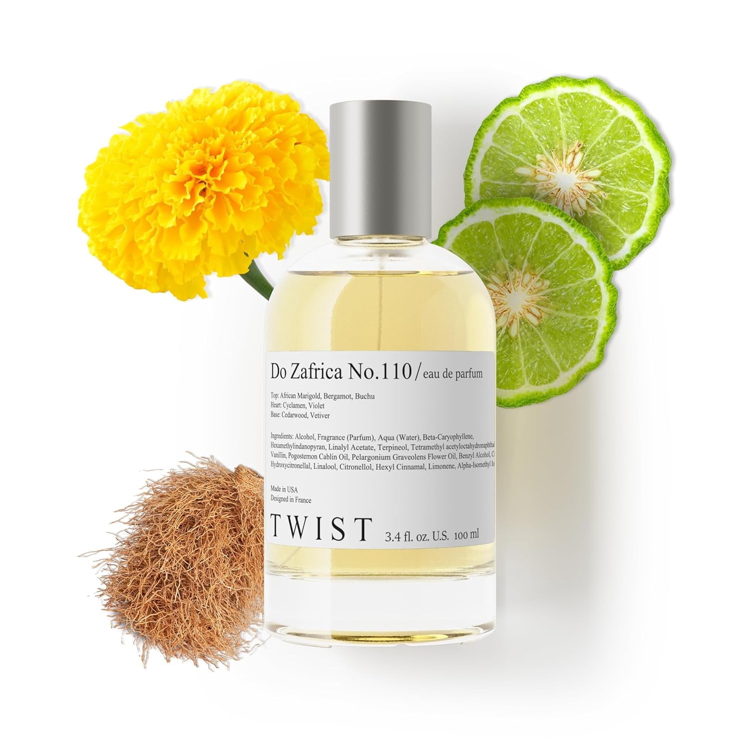 Twist Do Zafrica No. 110 - Eau De Parfum Inspired by B. Bal d'Afrique, Long-Lasting Perfume For Women & Men, Paraben Free, Vegan, Clean Ingredients, Unisex, Fragrance - 100 ml | 3.4 fl. oz.
