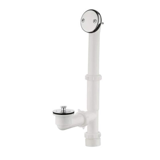 Twist and Close 11/2 in. White Poly Pipe Bath Waste and Overflow Drain