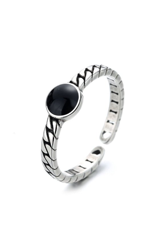 Womens Double Layer Twist Joint Ring Retro Copper Geometric Design Adjustable Opening Individually Packed Ring for Women Fashion Jewelry