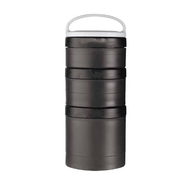 Twist n Lock Storage Jars Expansion 3-Pak with Removable Handle, 100cc+150cc+250cc, Black