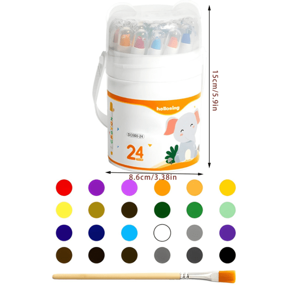 Twistable Crayons for 12 Colors, Silky Smooth Washable Rotating/Crayon Set, Art Supplies, Mess-Free Coloring Drawing Painting, A