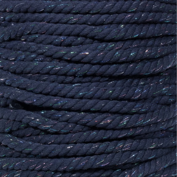 Twisted 3 Strand Glitter Natural Cotton Rope - 1/4In & 1/2In Diameters - Super Soft Assorted Glitter Colors in 10ft, 25ft, 50ft, 100ft