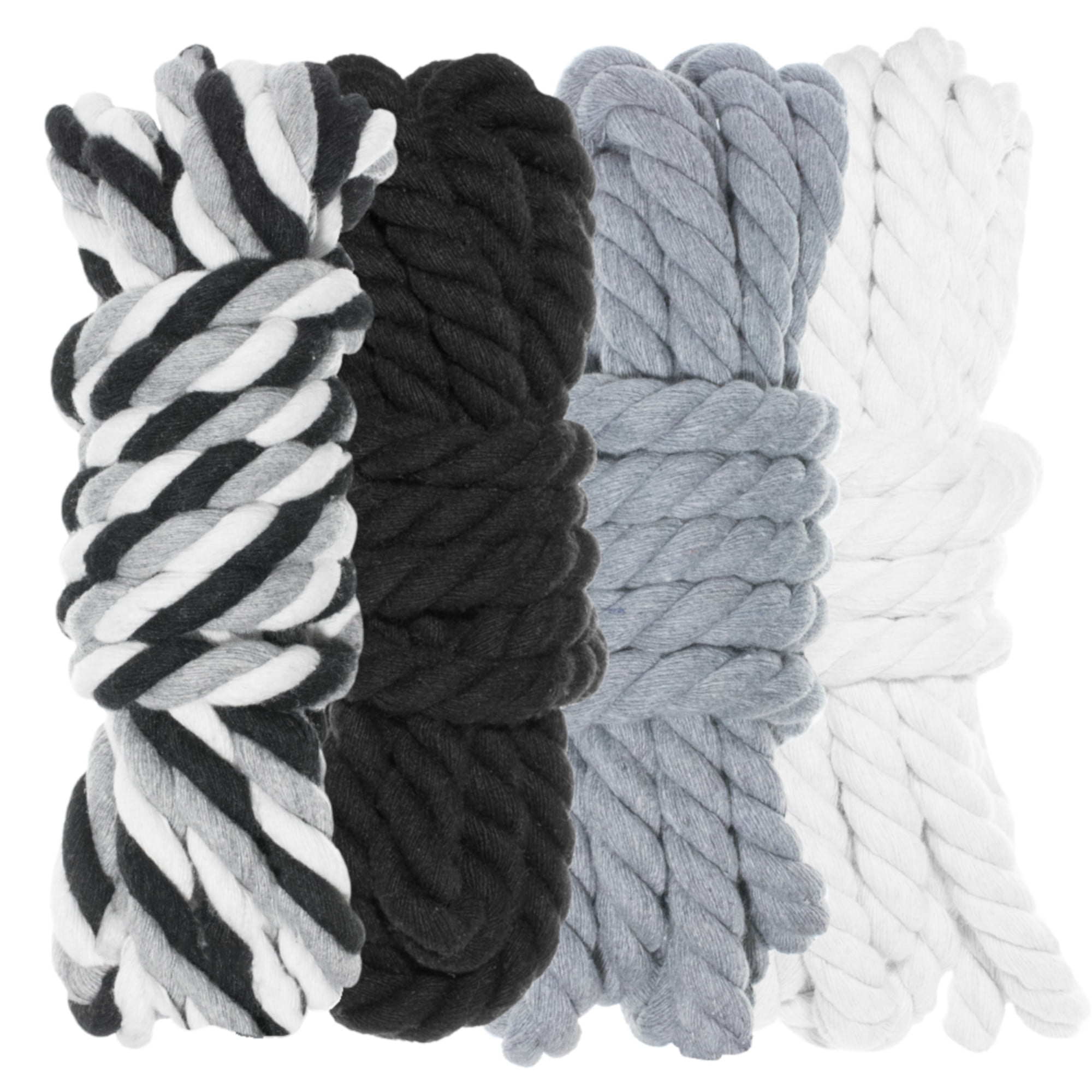 Twisted 3 Strand Natural Cotton Rope 40 and 100 Foot Kits in 1/4 Inch ...