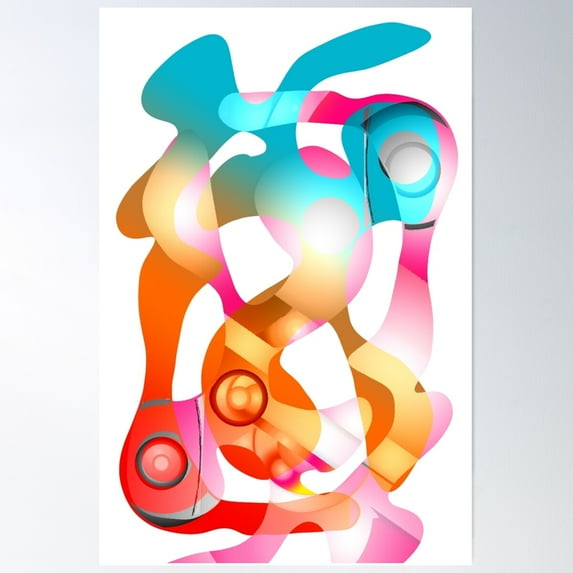 Twisted Abstract Poster Wall Art, Modern Wall Decor For Living Room Bedroom, 24x36 UNFRAMED