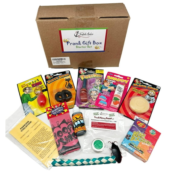 Twisted Anchor Trading Co 12pc Prank Gift Box for Kids Ages 6+ Gag Toys for Boys & Girls