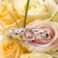 thumbnail image 1 of Twisted Boho & hippie 1.25 Carat Round Cut Morganite And Diamond Moissanite Engagement Ring Wedding Ring in 925 Sterling Silver With 18k Rose Gold Plating Gift For Her, Promise Ring, Anniversary Ring, 1 of 3