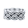 thumbnail image 1 of Twisted Braided Design Oxidized Ring Band 925 Sterling Silver Size 9, 1 of 5