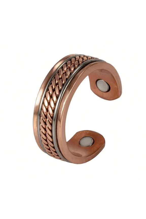 Twisted CR044 Copper Twisted Braided Open Cuff Ring Adjustable Style CR044