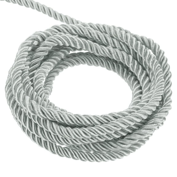 Uxcell Twisted Cord Trim 11 Yard 0.12 inch 3-Ply Twine Braided Rope Shiny Thread String Silver