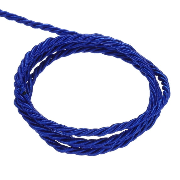 Uxcell Twisted Cord Trim 22 Yard 0.12 inch 3-Ply Twine Braided Rope Shiny Thread String Dark Blue
