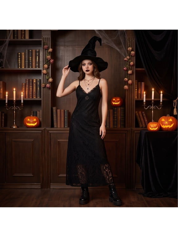 Twisted Curved Pointed Velvet Witch Hat for Women Wide Brim Soft Wizard Witch Hats Halloween Cosplay Gothic Costume Headwear
