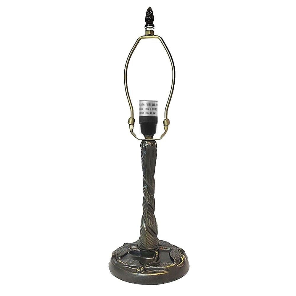 Twisted Dragonfly Metal Lamp Base, Antique Bronze Finish with Gold Highlights, Nicely Weighted, 14" Tall