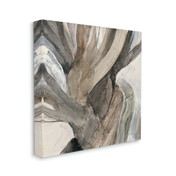 Twisted Driftwood Abstract Tree Bark Brown Neutral Abstract Gallery-Wrapped Canvas Print Wall Art, 17x17