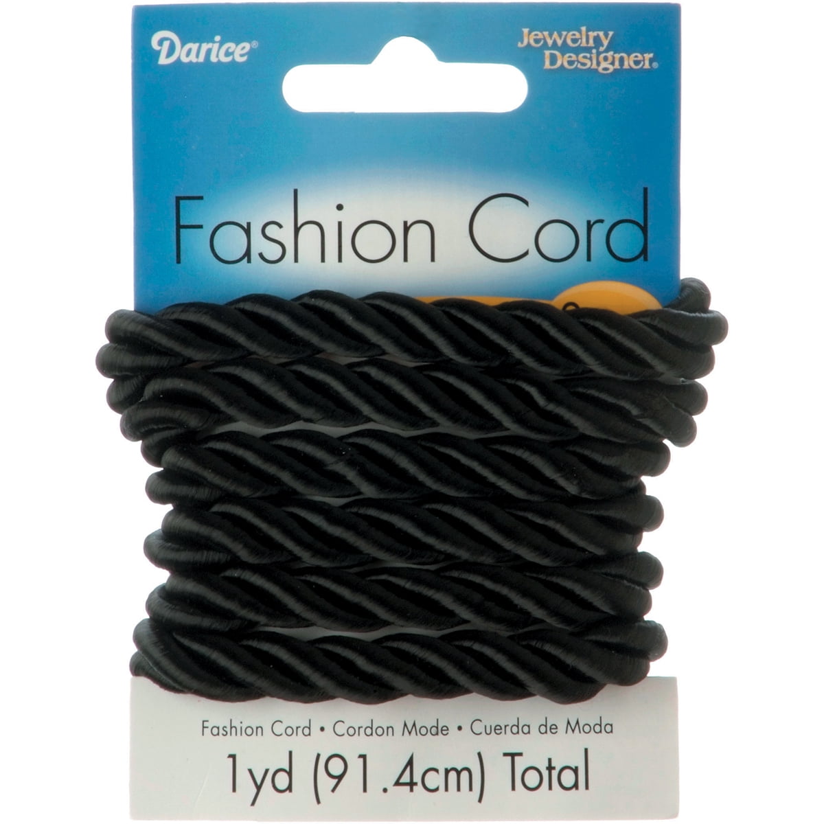 DARICE Twisted Fashion Cord 8mmx1yd-Black