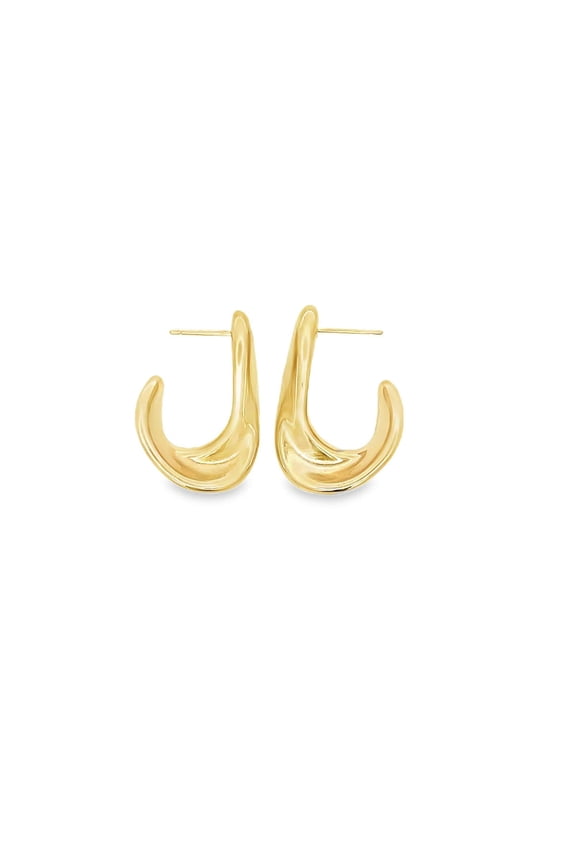 Twisted Fish Hook J Hoop Earrings (L355A)