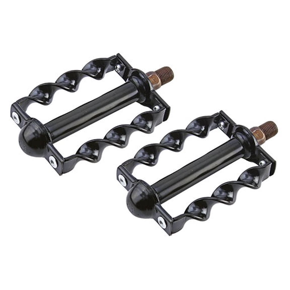 Twisted Flat Pedals 1/2" Black. Works on 1 piece cranks. Sold as a pair. Bike part for Cruiser, BMX, Lowrider, Trike, bicycle Parts