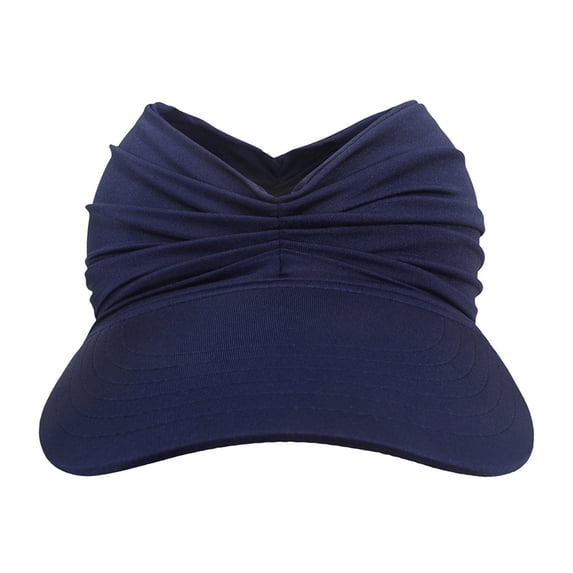 Twisted Front Sun Visor with Wide Brim, Women's Lightweight Outdoor Sport Hat, Packable Beach Cap for Travel