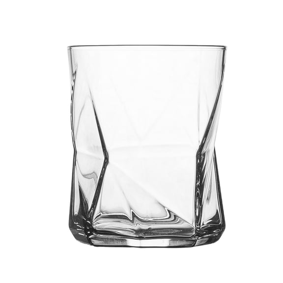 Twisted Glass Tumbler, 330ml Clear Crystal Glass Cup for Water, Milk, Juice and Whisky