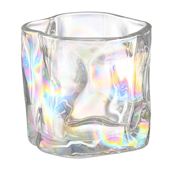 Twisted Glass Tumbler 8.45 oz, Thickened Whiskey Glass Cup for Water, Beer, Cocktails, Bar Cart and Tabletop Use Multicolor