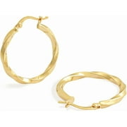 JEWELRYATELIER Jewelry Atelier Gold Filled Twisted Hoop Earrings Collection - 14K Solid Yellow Gold Filled Stylish Earrings for Women with Different Occasions & Styles