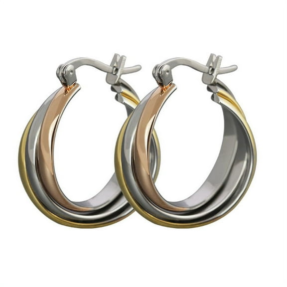 Twisted Hoop Earrings for Women Stainless Steel Multi Tone Ginger Lyne Collection