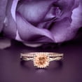 thumbnail image 1 of Twisted Infinity Band Dazzling Boho & Hippie 1.75 Carat Round Cut Morganite And Diamond Moissanite Engagement Ring, Classic Wedding Ring In 10K Solid Rose Gold, Gift For Wife, Bridal Rings, 1 of 3