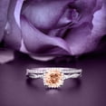 thumbnail image 1 of Twisted Infinity Band Dazzling Boho & hippie 1.75 Carat Round Cut Morganite And Diamond Moissanite Engagement Ring, Classic Wedding Ring in 10k Solid White Gold, Gift For Wife, Bridal Rings, 1 of 3