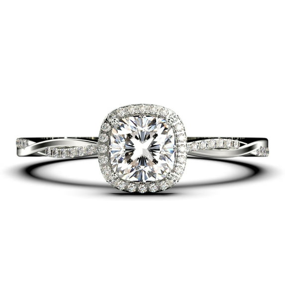 Twisted Infinity Band Dazzling Boho & hippie 1.75 Carat Round Diamond Moissanite Engagement Ring, Classic Wedding Ring in 925 Sterling Silver With 18k White Gold Plating, Gift For Wife, Bridal Rings