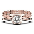 thumbnail image 1 of Twisted Infinity Band Dazzling Boho & hippie 2.00 Carat Round Diamond Moissanite Engagement Ring, Classic Wedding Ring in 925 Sterling Silver With 18k White Gold Plating, Trio Rings, 1 of 4