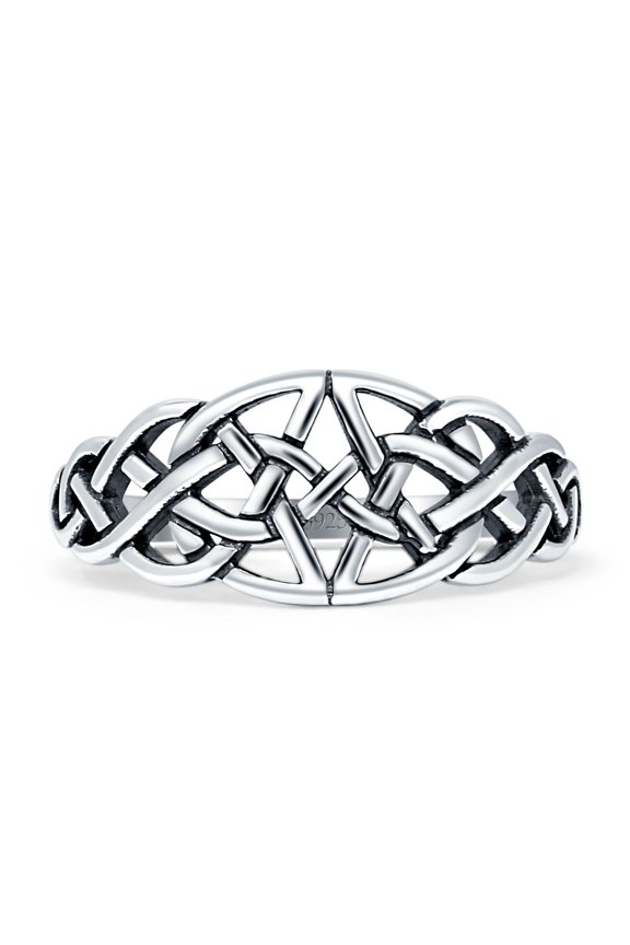 Twisted Infinity Triquetra Oxidized Ring 925 Sterling Silver Size 9
