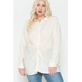 thumbnail image 1 of Twisted Knot Detail Oversized Satin Shirt, 1 of 2