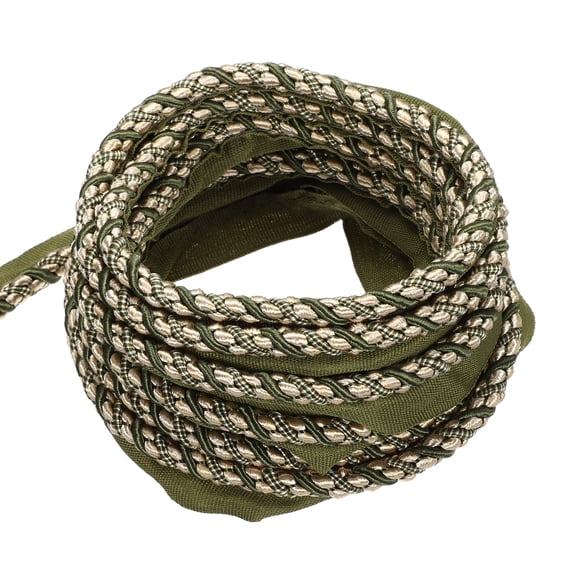Twisted Lip Cord Trim 0.28 Inches 13.5 Yard Polyester Twisted Cords for Sewing Decorative Trimming DIY Crafts Edge Piping Upholstery Curtain Tieback (Green)