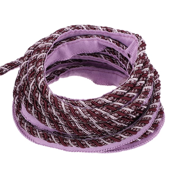 Twisted Lip Cord Trim 0.28 Inches 13.5 Yard Polyester Twisted Cords for Sewing Decorative Trimming DIY Crafts Edge Piping Upholstery Curtain Tieback (Purple)